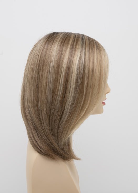 SPARKLING CHAMPAGNE | Medium Brown roots with overall Strawberry Blonde base and soft Golden Blonde highlights